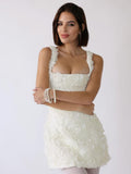 JENNIFER | Vestido Mini Corset con Flores Bordadas