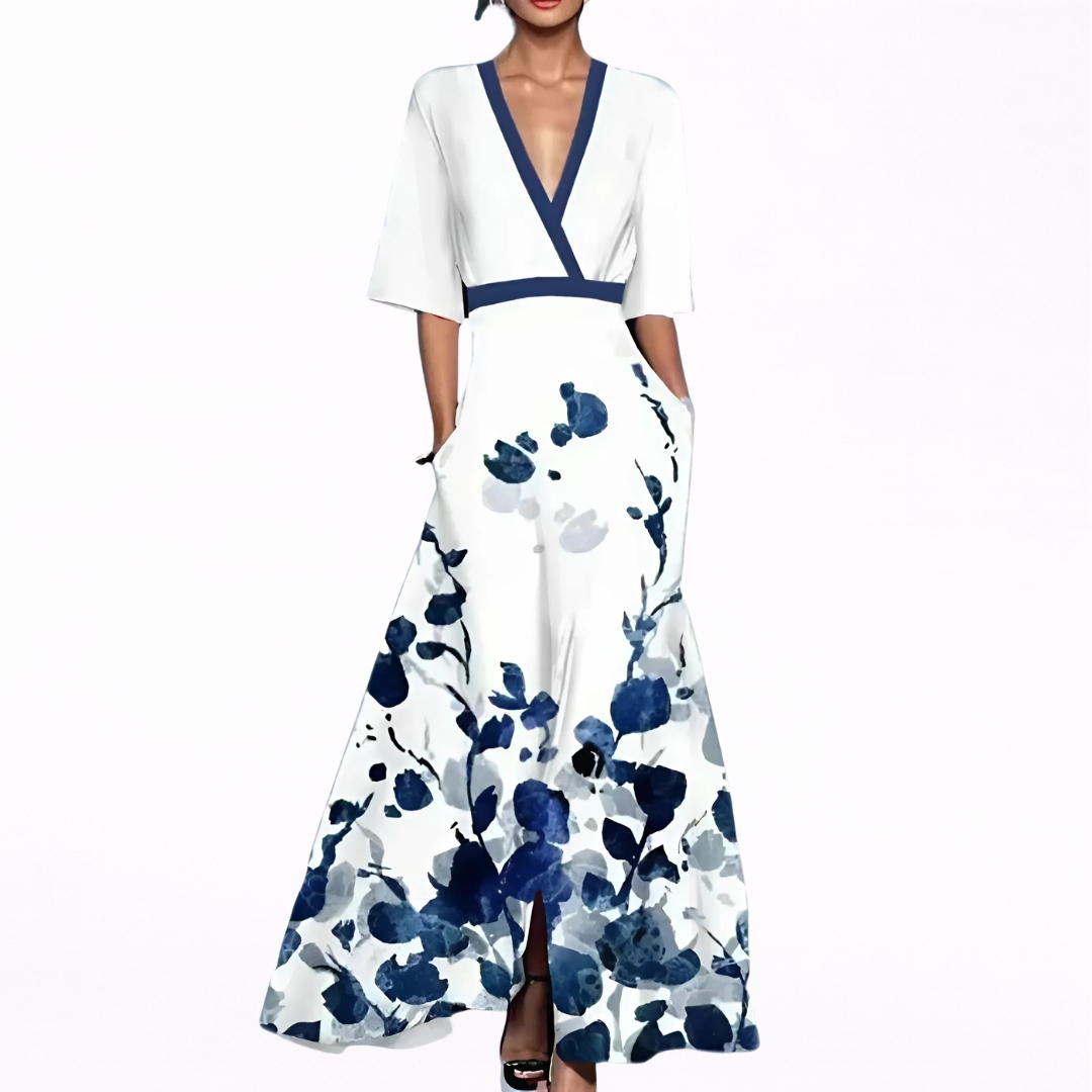 Valentina - Vestido maxi elegante con escote profundo