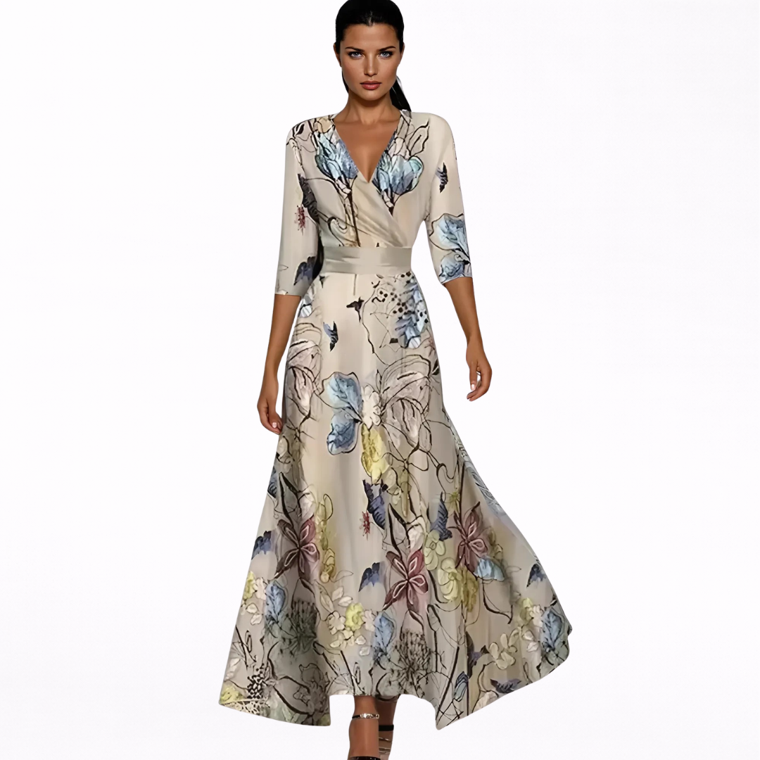 Emilia - Vestido maxi floral elegante