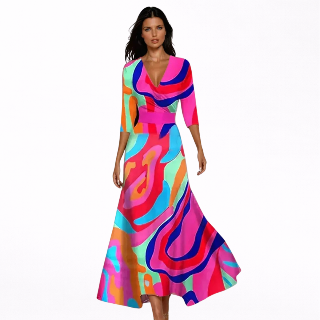 Emilia - Vestido maxi floral elegante