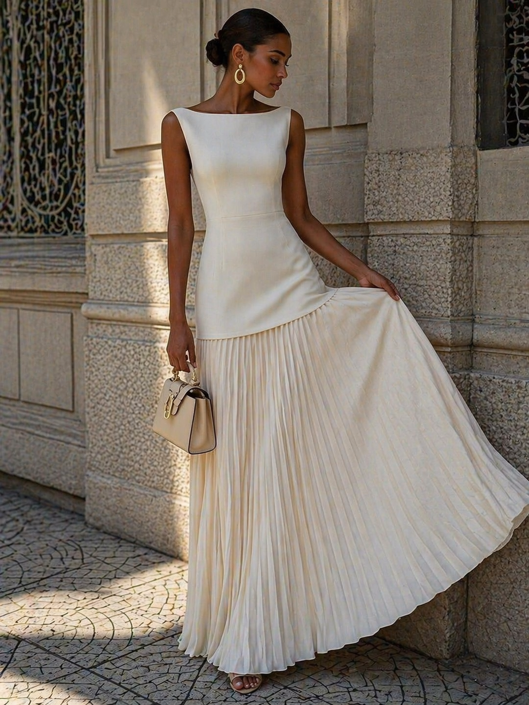 Serena Vestido Maxi Plisado