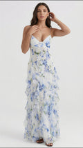 Noemi - Vestido Maxi de Tirantes Espagueti con Estampado Floral