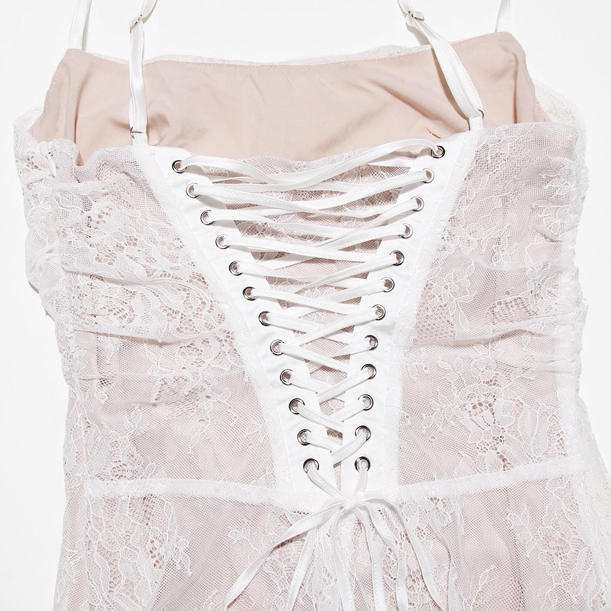 LUCIANA | Vestido Maxi de Encaje con Corsé y Cordones
