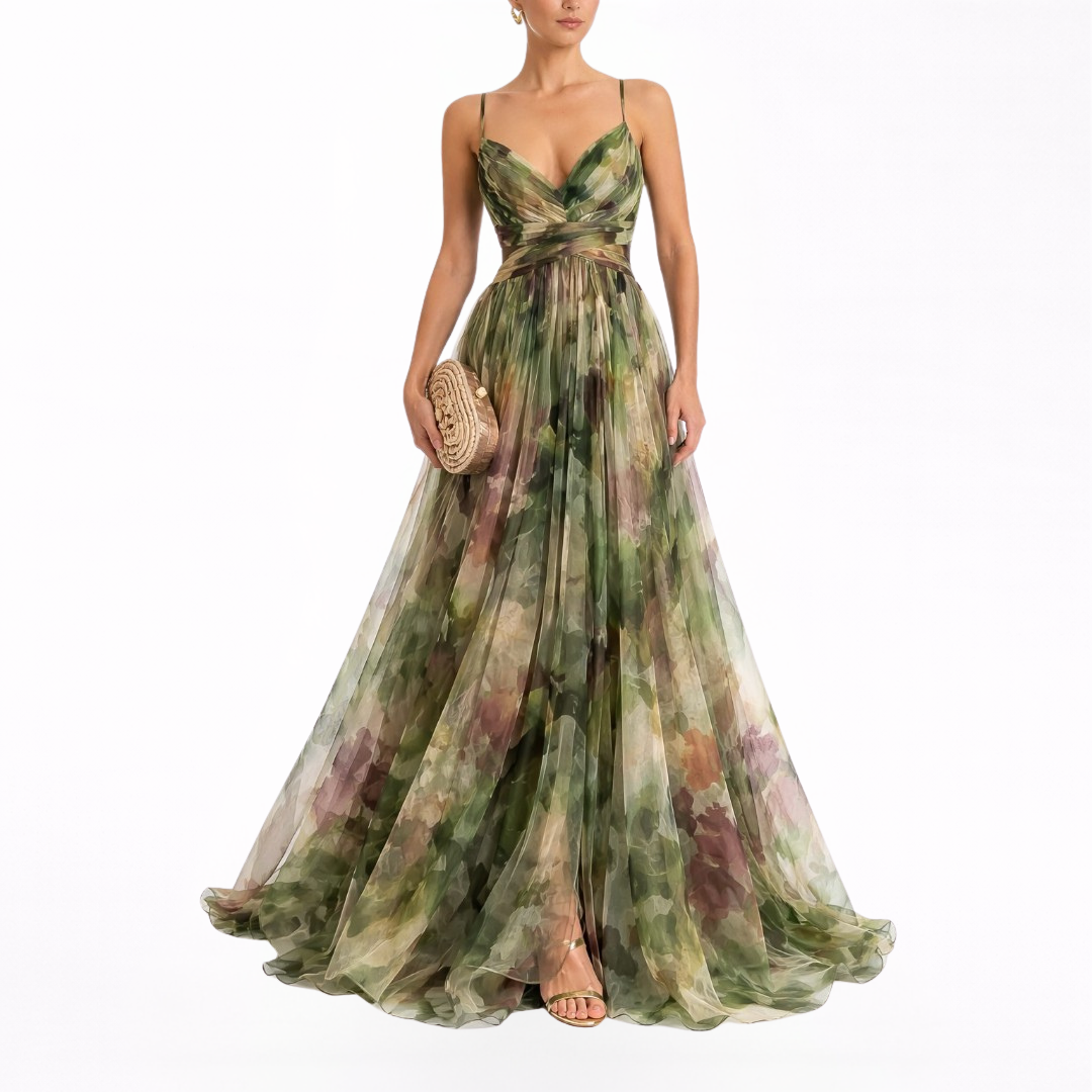 Giselle - Encantador maxi vestido con estampado floral