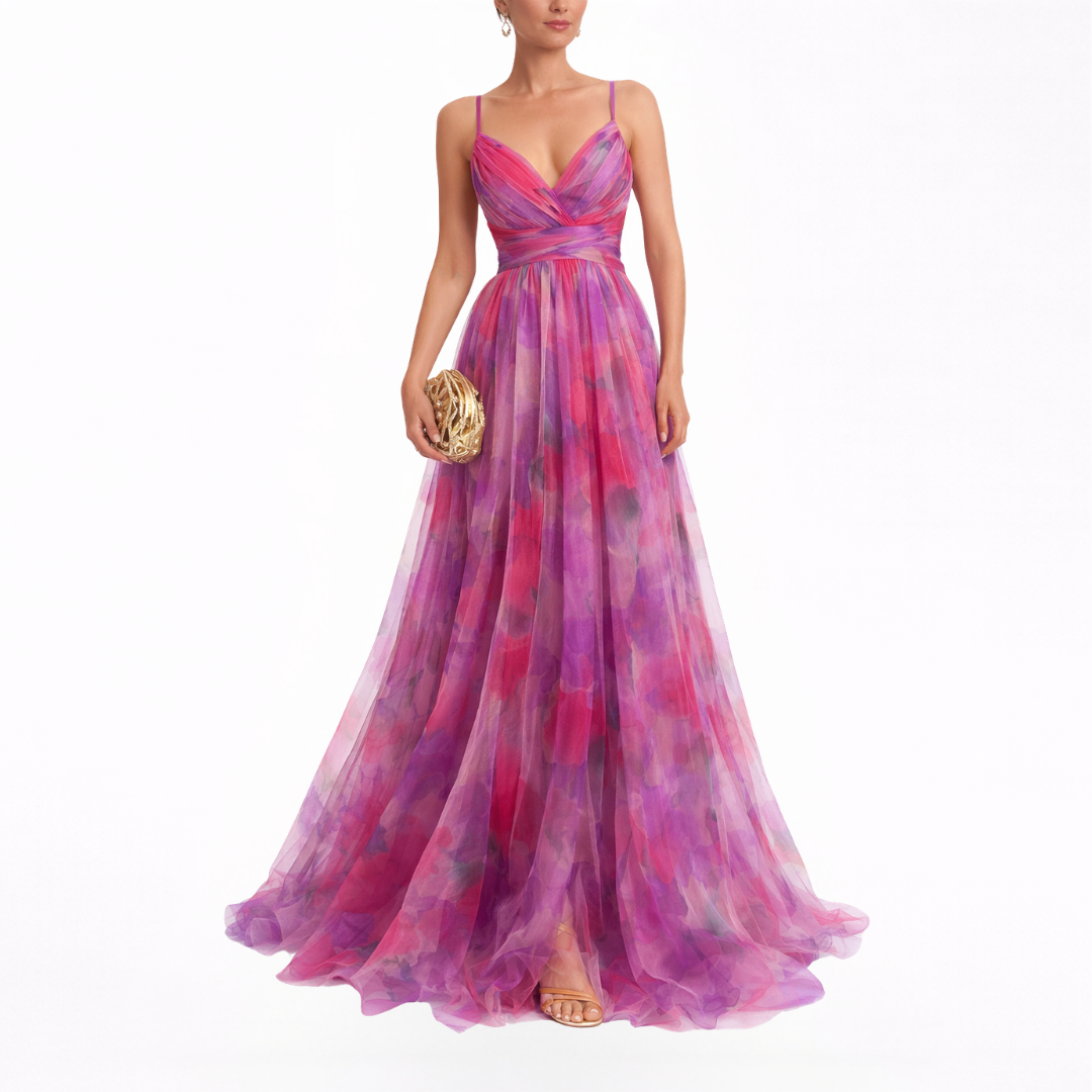 Giselle - Encantador maxi vestido con estampado floral