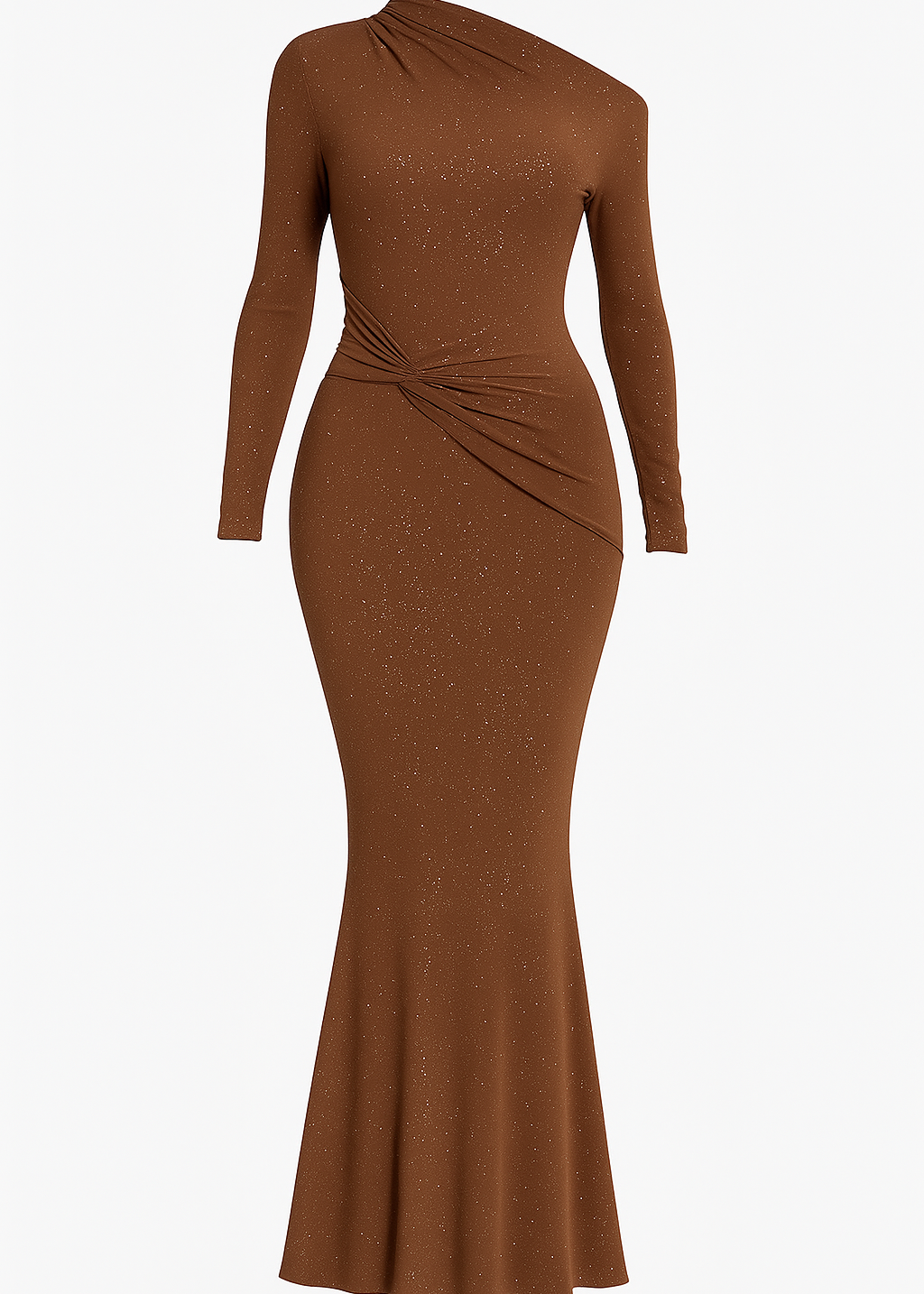 Brown - VESTIDO LARGO BRONCE BRILLANTE