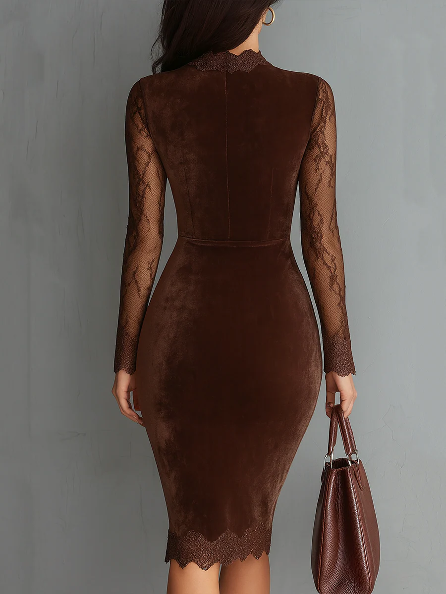 Gio™ Heritage | Vestido mini de terciopelo y mangas de encaje