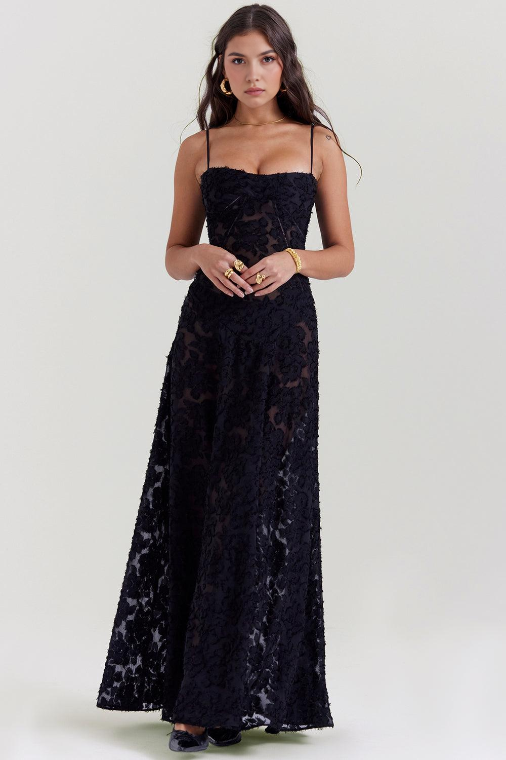 ISLA | Vestido Maxi con Escote Corazón y Cintura Ceñida