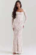 LUCIANA | Vestido Maxi de Encaje con Corsé y Cordones