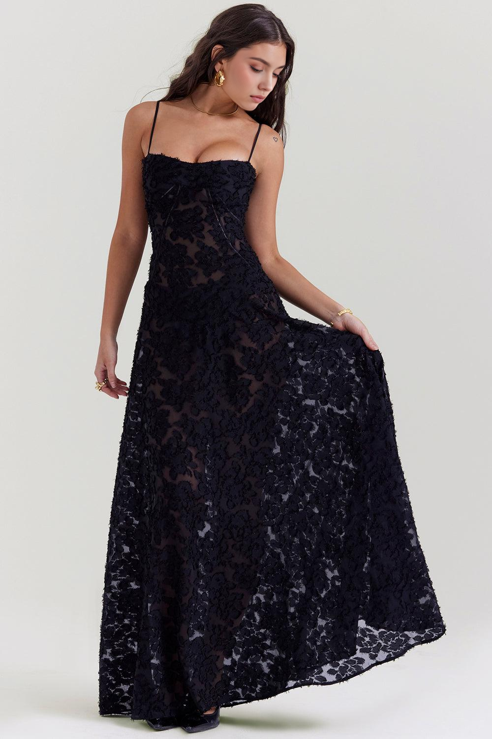 ISLA | Vestido Maxi con Escote Corazón y Cintura Ceñida