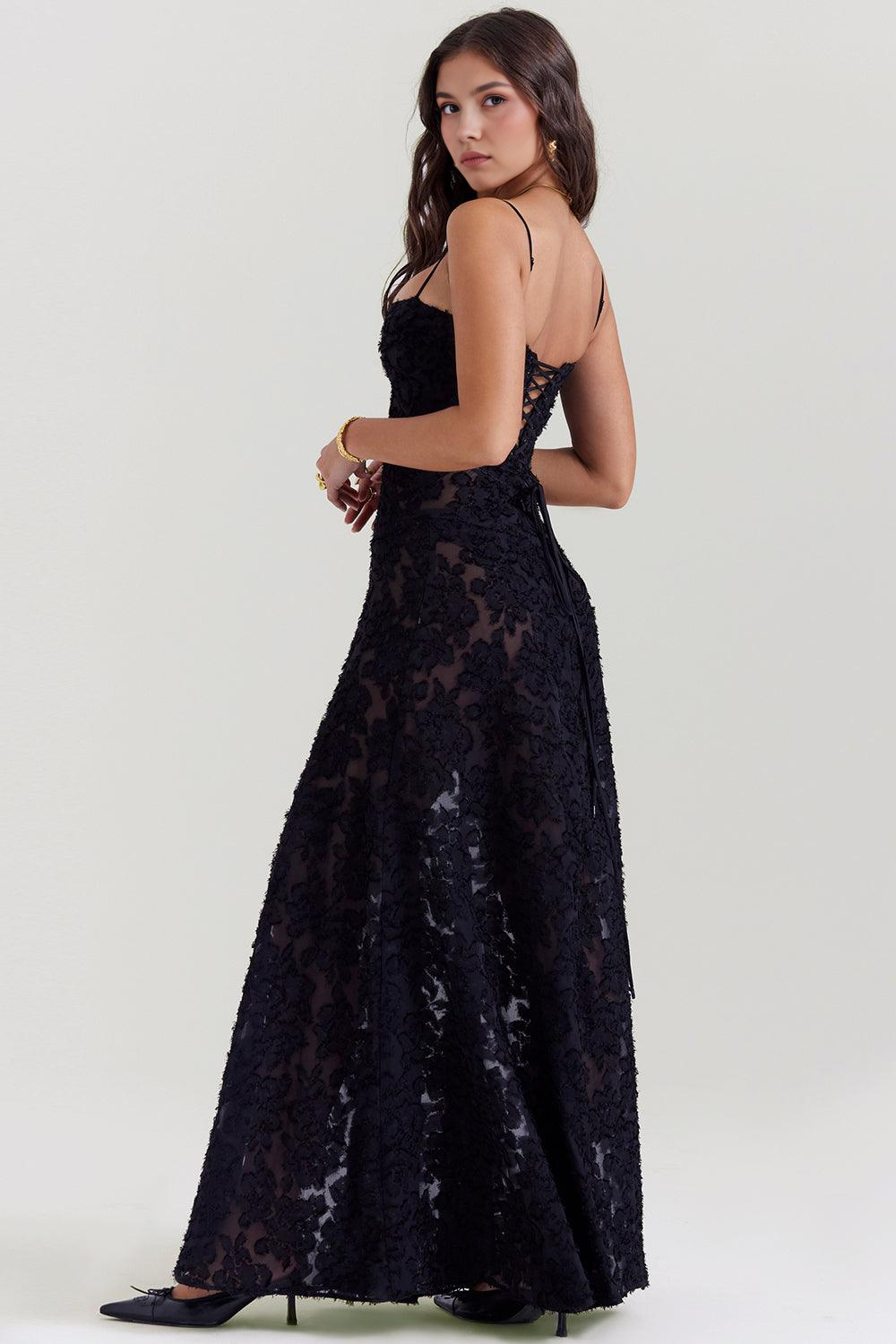 ISLA | Vestido Maxi con Escote Corazón y Cintura Ceñida