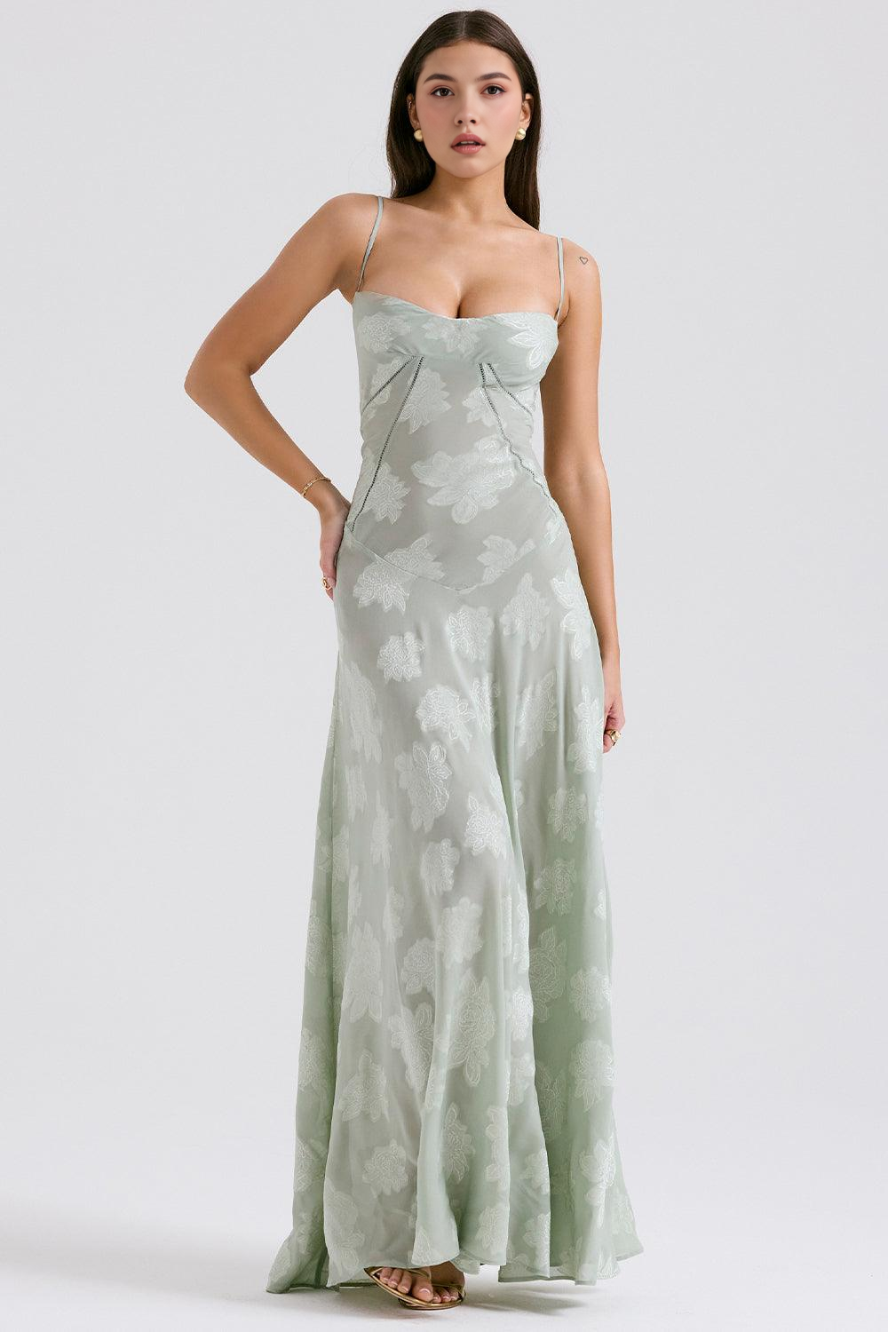 ISLA | Vestido Maxi con Escote Corazón y Cintura Ceñida