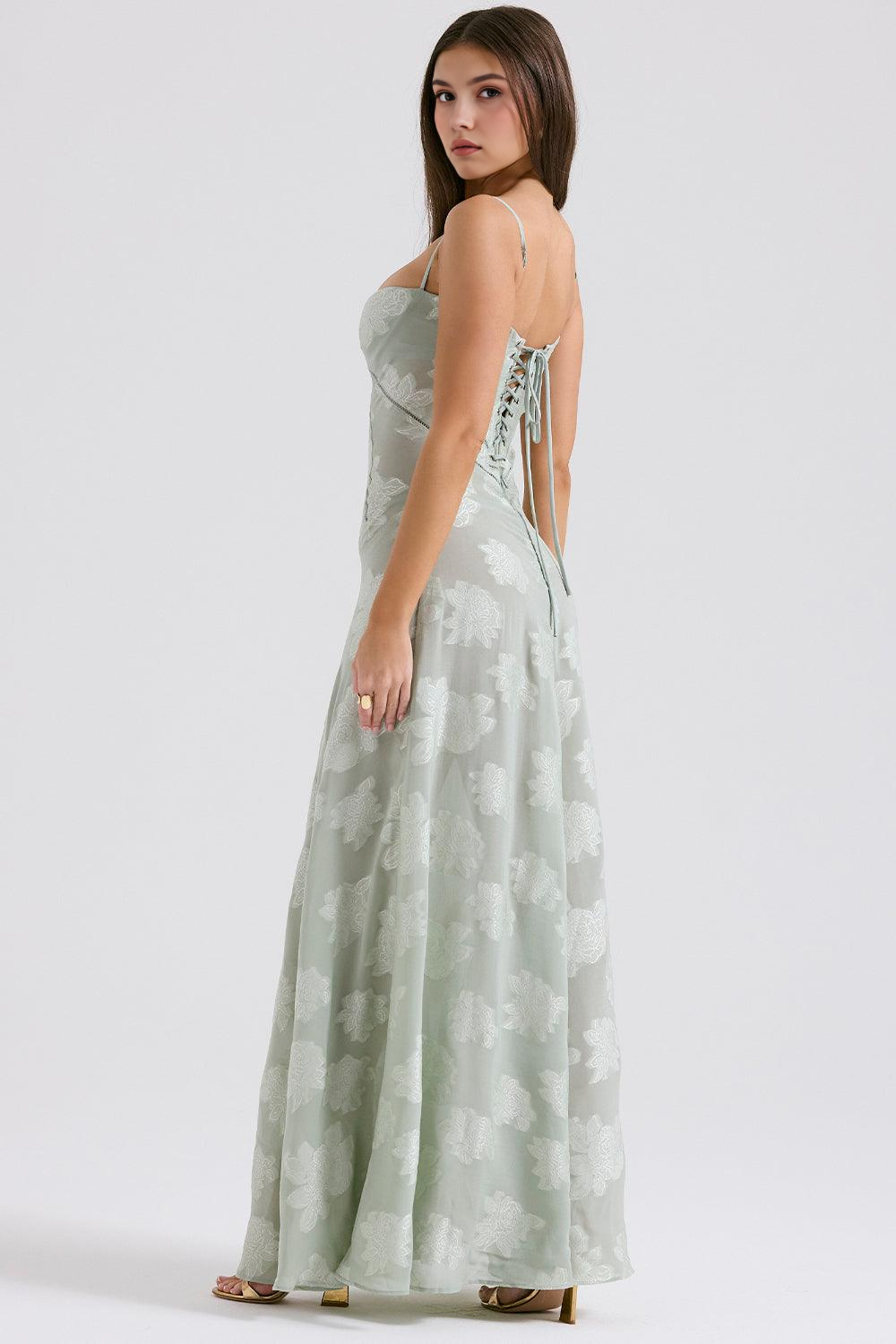 NOIR SEREN | Vestido Corsé de Terciopelo Floral