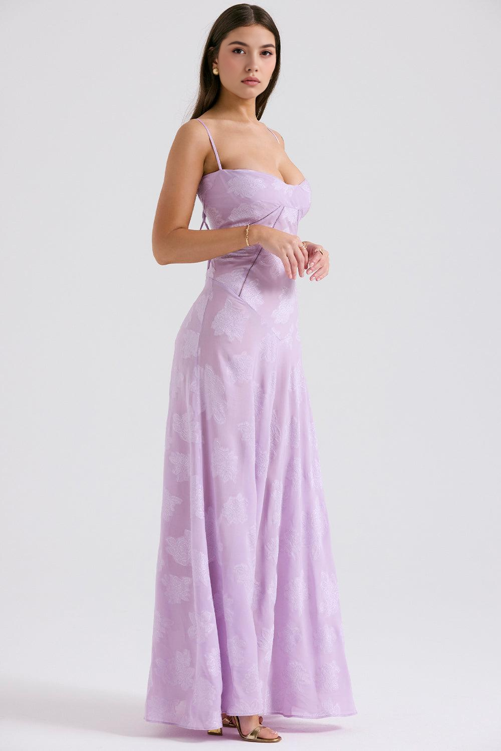 NOIR SEREN | Vestido Corsé de Terciopelo Floral