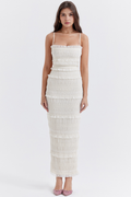 SOLARA | Vestido Maxi de Lentejuelas con Volantes