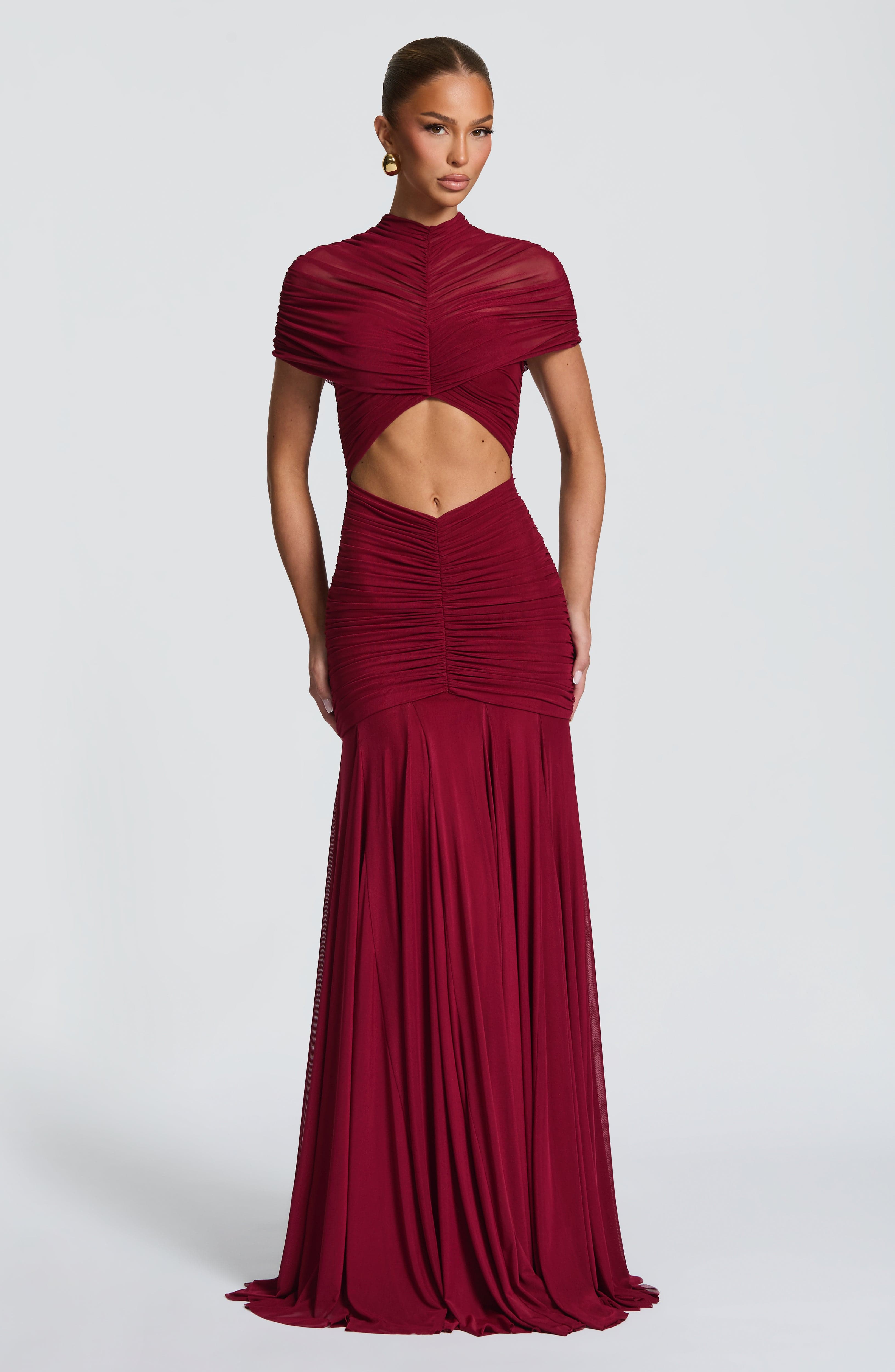 Vestido largo Jaya - Borgoña