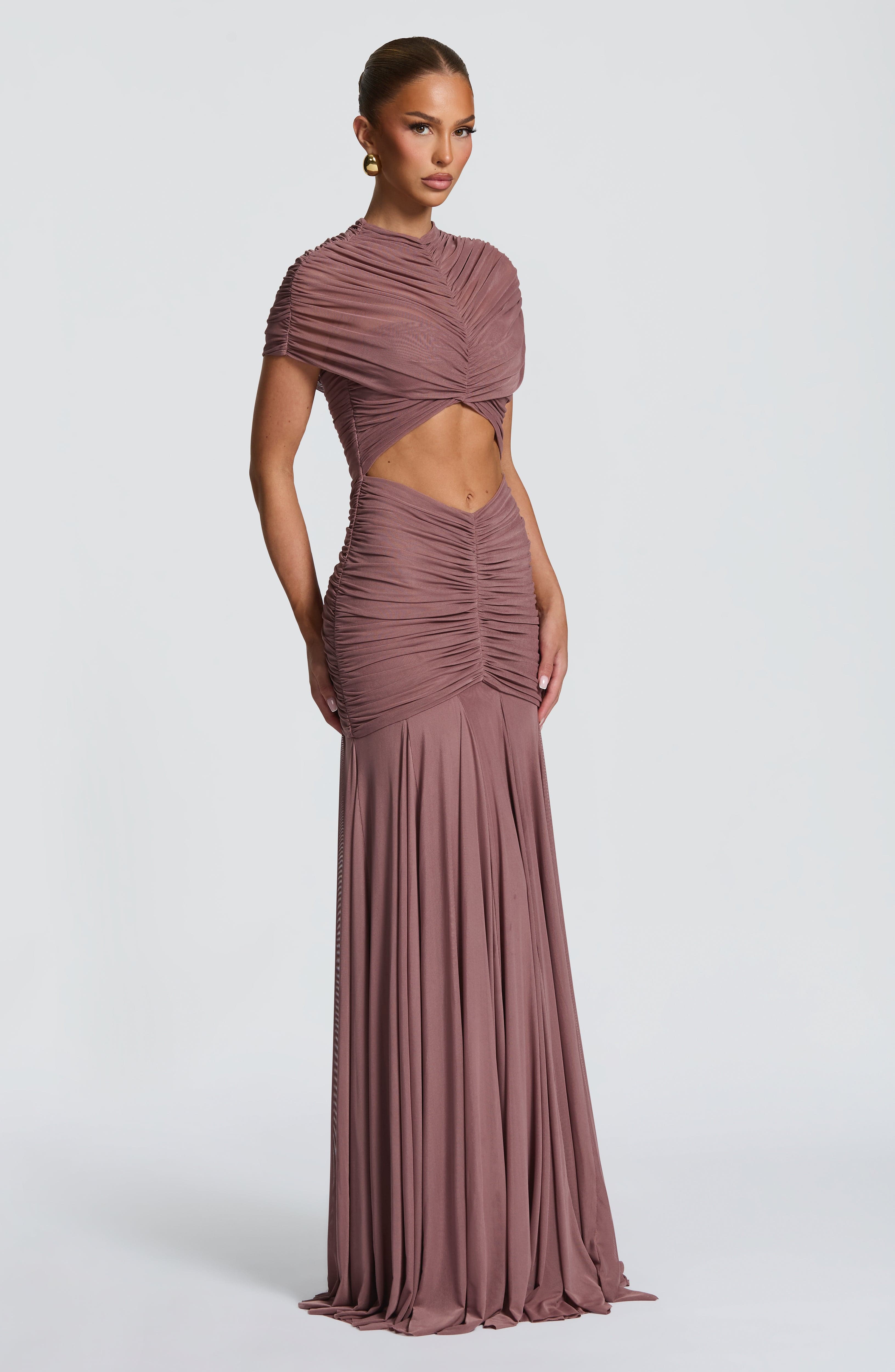 Vestido largo Jaya - Rosa empolvado