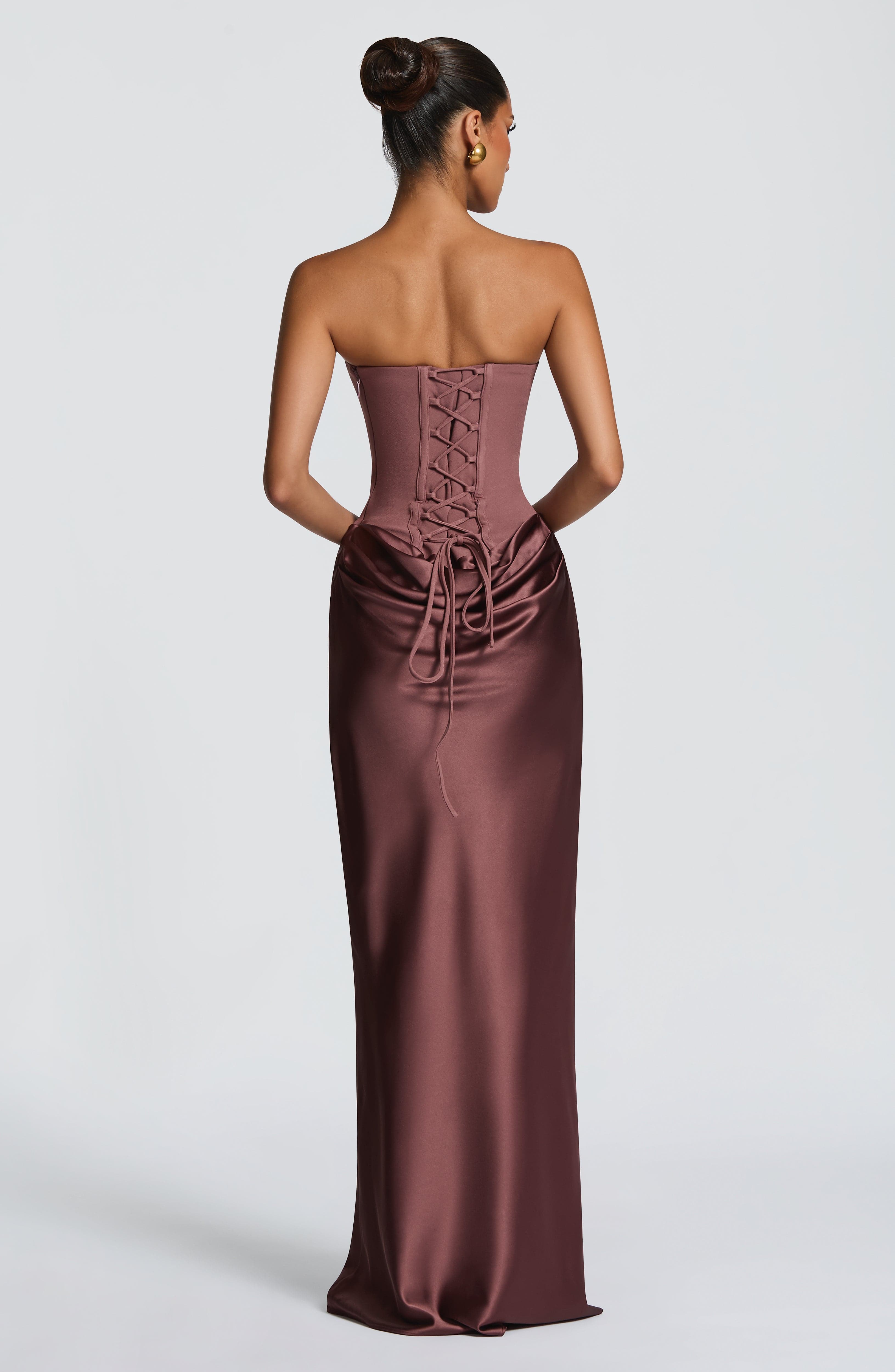 Vestido largo Maggie - Rosa empolvado