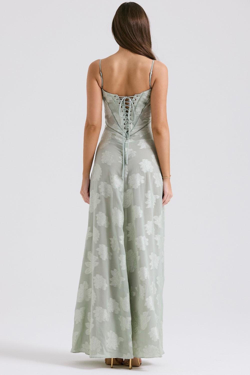 ISLA | Vestido Maxi con Escote Corazón y Cintura Ceñida
