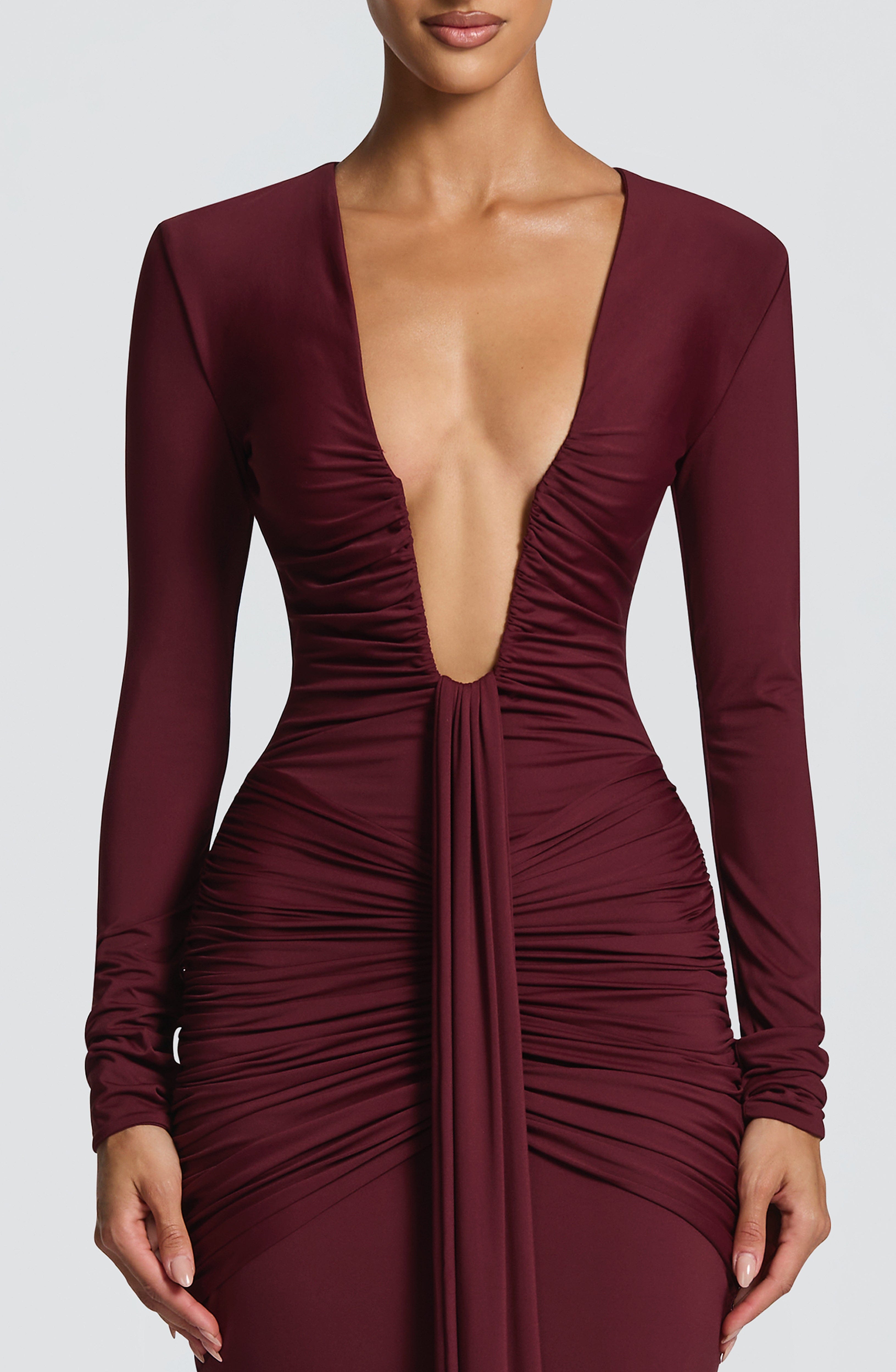 Vestido largo Tara - Lacado cereza