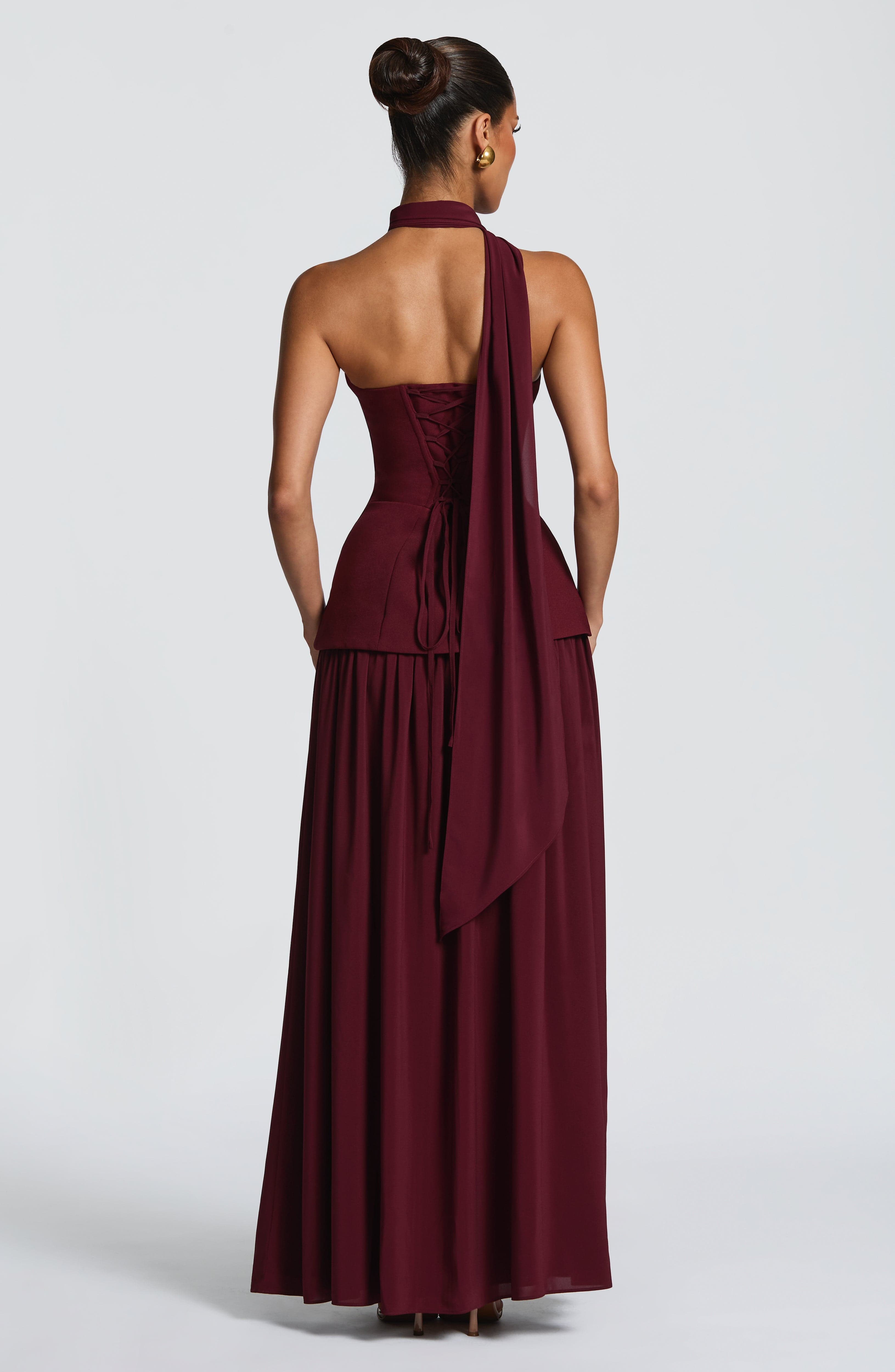 Vestido largo Vietta - Lacado Cereza