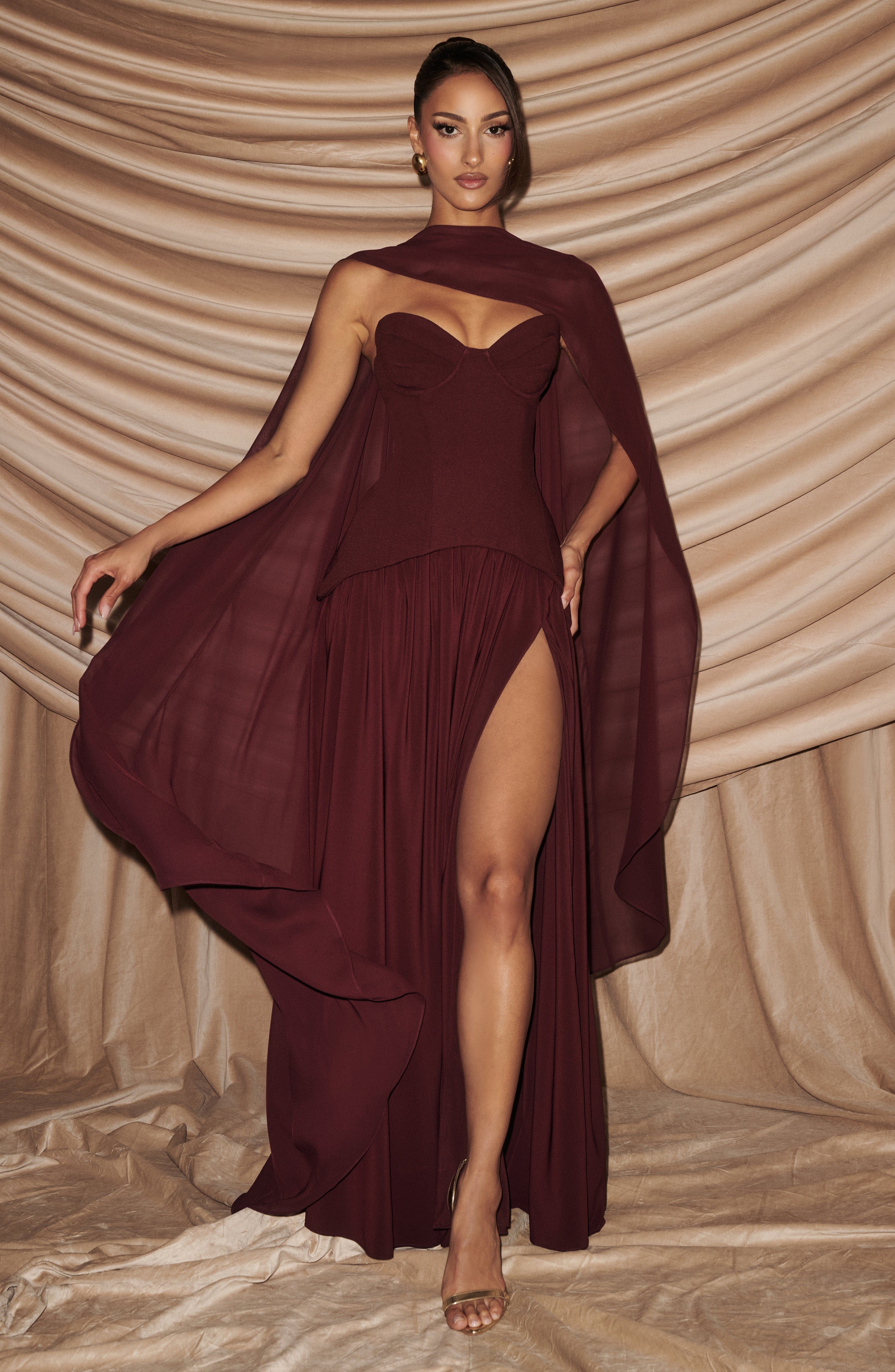 Vestido largo Vietta - Lacado Cereza